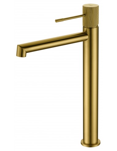 Grifo de lavabo alto mod. LINE oro cepillado