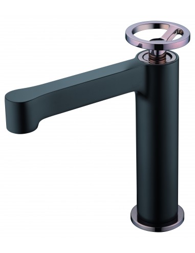 Grifo de lavabo mod. OLIMPO negro oro rosa