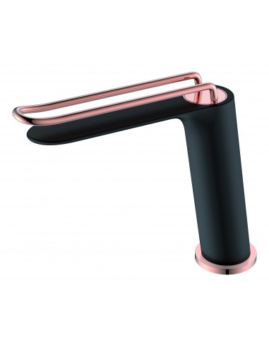 Grifo de lavabo mod. BELICE negro oro rosa