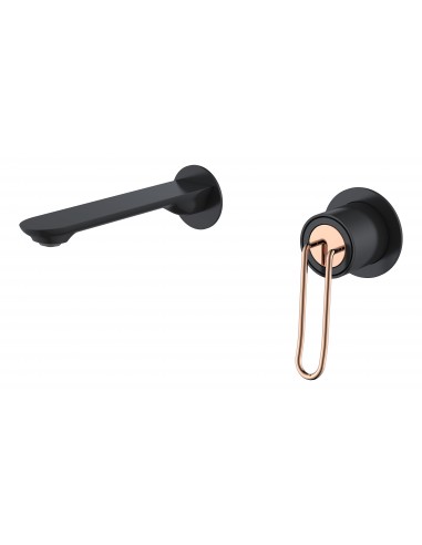 Grifo de lavabo empotrado mod. BELICE negro oro rosa