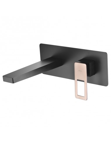 Grifo de lavabo empotrado mod. SUECIA negro oro rosa