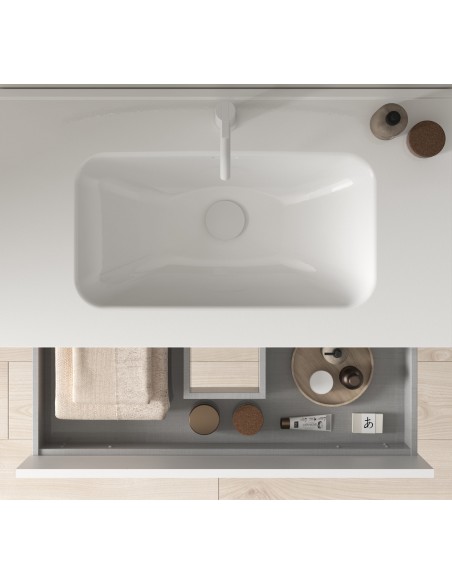 Mueble de baño KEIKO con dos cajones. | Incluye lavabo cerámico.