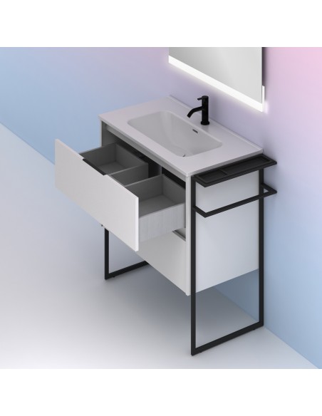 Mueble de baño KEIKO con dos cajones. | Incluye lavabo cerámico.