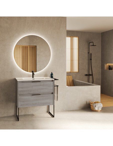 Mueble de baño KEIKO con dos cajones. | Incluye lavabo cerámico.