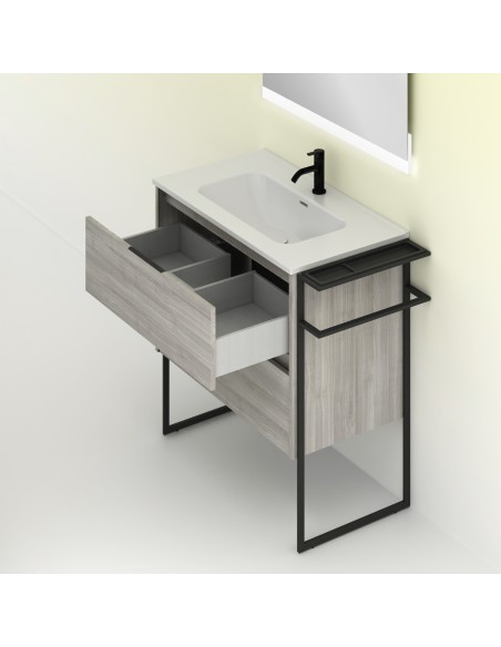 Mueble de baño KEIKO con dos cajones. | Incluye lavabo cerámico.