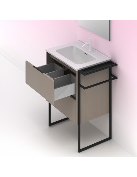 Mueble de baño KEIKO con dos cajones. | Incluye lavabo cerámico.