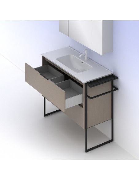 Mueble de baño KEIKO con dos cajones. | Incluye lavabo cerámico.