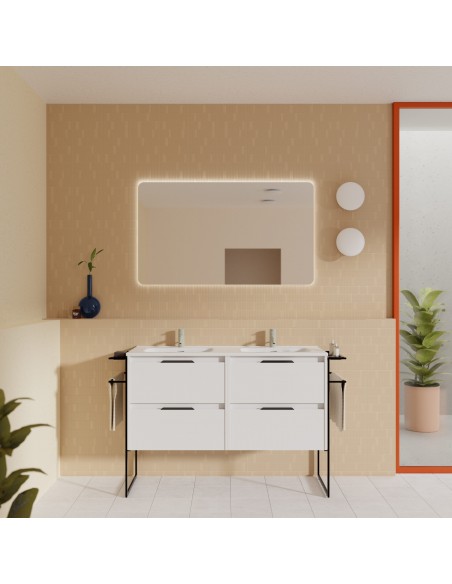 Mueble de baño KEIKO con dos cajones. | Incluye lavabo cerámico.