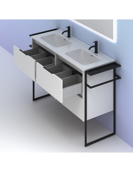 Mueble de baño KEIKO con dos cajones. | Incluye lavabo cerámico.