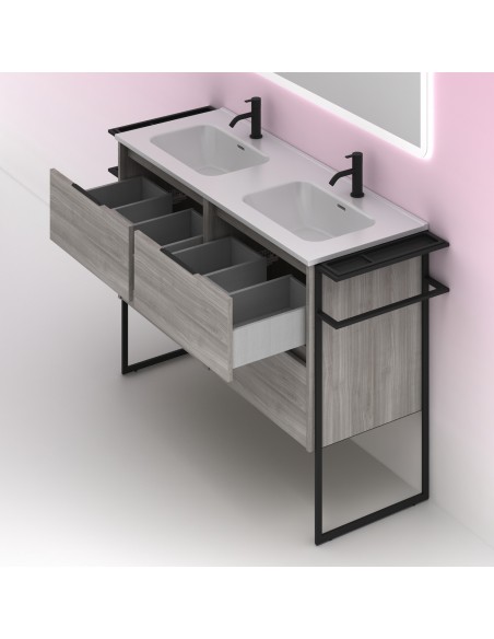 Mueble de baño KEIKO con dos cajones. | Incluye lavabo cerámico.