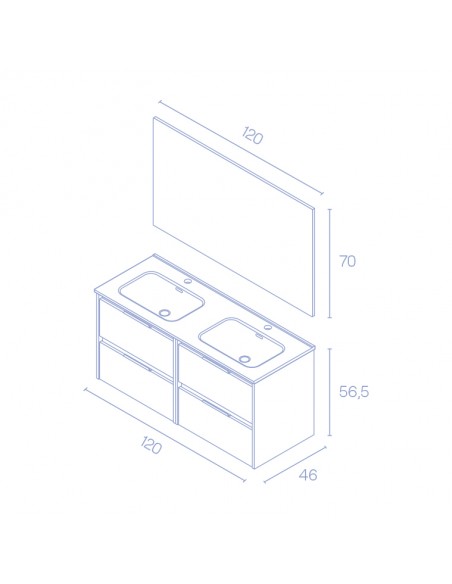 Mueble de baño SUKI de  con cajones. | Incluye lavabo cerámico.