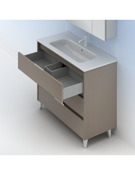 Mueble de baño SUKI de  con cajones. | Incluye lavabo cerámico.