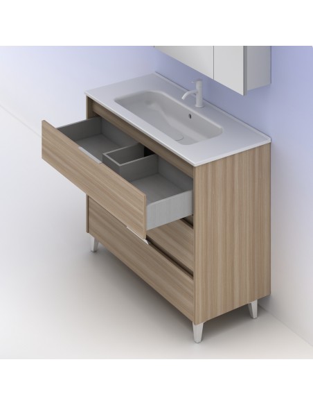 Mueble de baño SUKI de  con cajones. | Incluye lavabo cerámico.