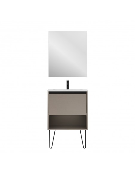 Mueble de baño YOKO con 1 cajón y 1 hueco. Incluye lavabo cerámico.