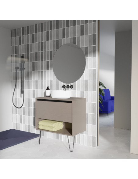 Mueble de baño YOKO TOP con 1 cajón y 1 hueco. Incluye lavabo cerámico.