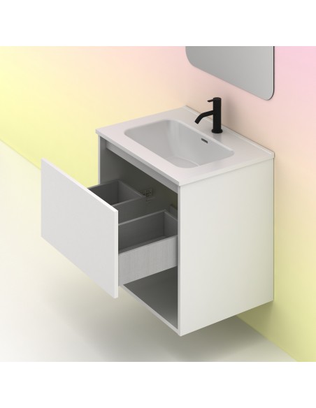 Mueble de baño NIWA con 1 cajón y 1 hueco. Incluye lavabo cerámico.