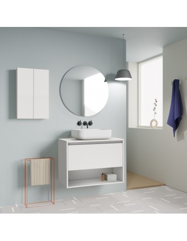 Mueble de baño NIWA TOP de 60/80 cms con 1 cajón y 1 hueco. Incluye lavabo cerámico.