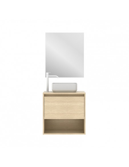 Mueble de baño NIWA TOP de 60/80 cms con 1 cajón y 1 hueco. Incluye lavabo cerámico.