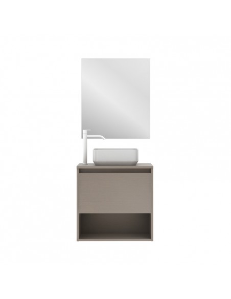 Mueble de baño NIWA TOP de 60/80 cms con 1 cajón y 1 hueco. Incluye lavabo cerámico.