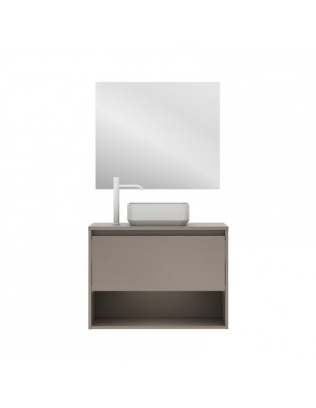 Mueble de baño NIWA TOP de 60/80 cms con 1 cajón y 1 hueco. Incluye lavabo cerámico.