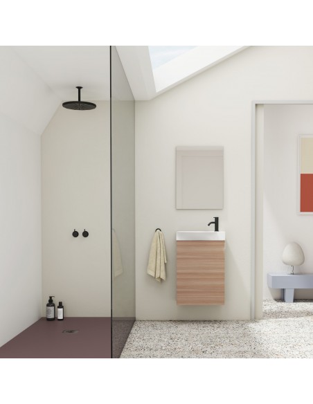 Mueble de baño MIKA. Incluye lavabo cerámico y espejo.