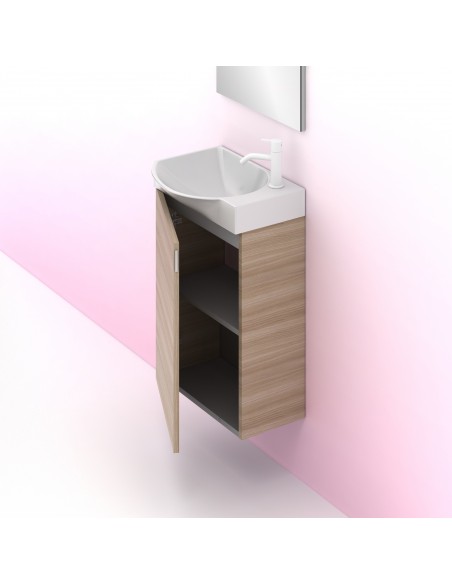 Mueble de baño MIKA. Incluye lavabo cerámico y espejo.