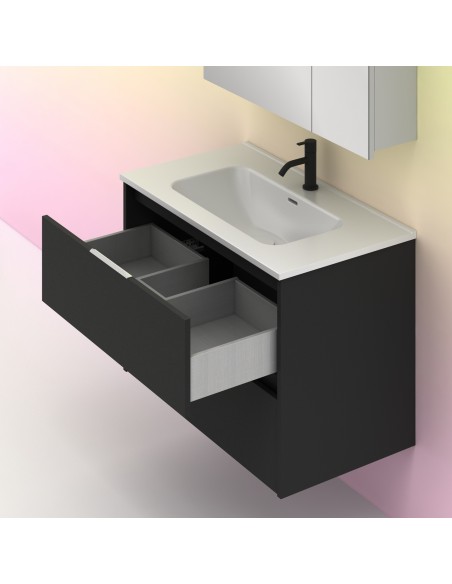 Mueble de baño SUKI de con cajones.  | Incluye lavabo cerámico y espejo.