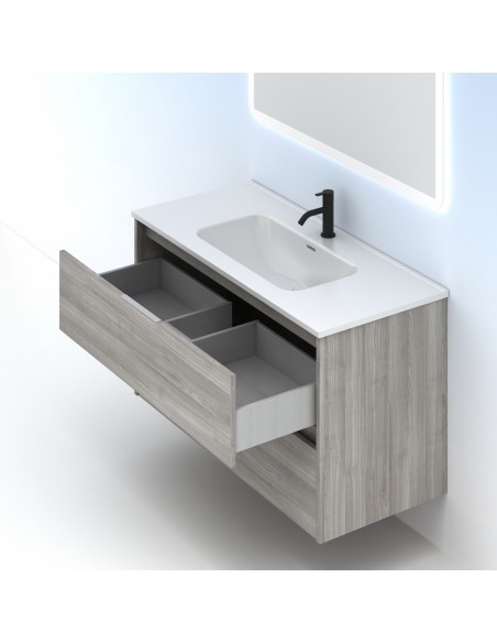 Mueble de baño SUKI de con cajones.  | Incluye lavabo cerámico y espejo.