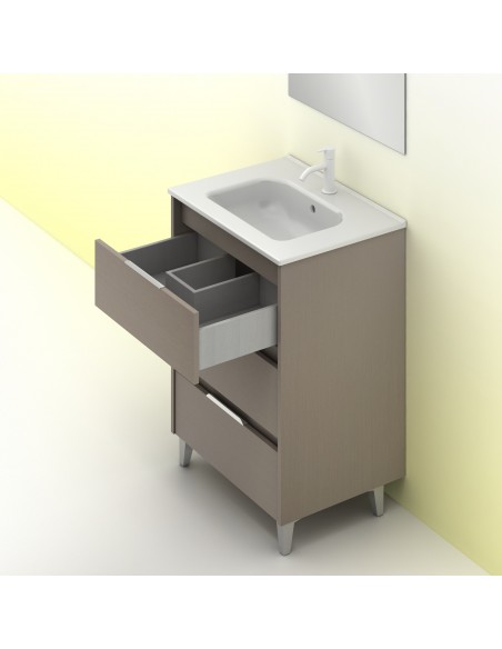 Mueble de baño SUKI de con cajones.  | Incluye lavabo cerámico y espejo.