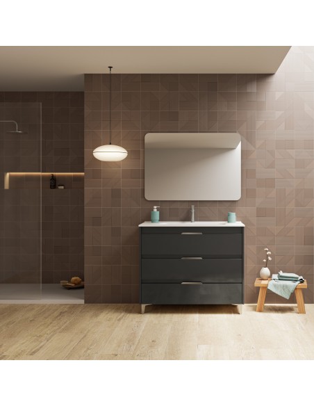 Mueble de baño SUKI de con cajones.  | Incluye lavabo cerámico y espejo.