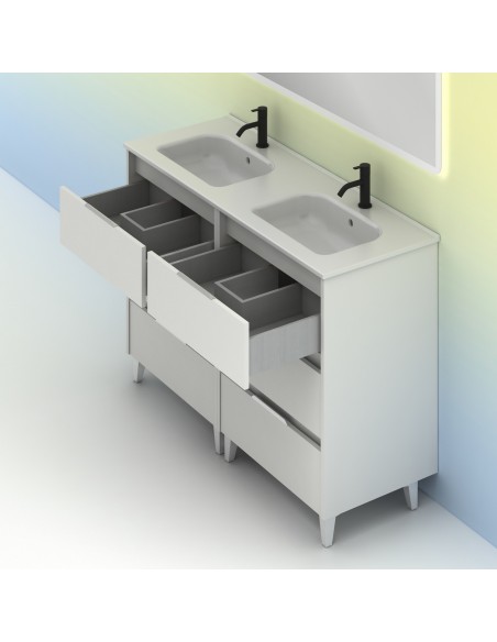 Mueble de baño SUKI de con cajones.  | Incluye lavabo cerámico y espejo.