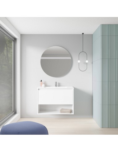 Mueble de baño NIWA con cajón y 1 hueco.  | Incluye lavabo cerámico y espejo Kawa.